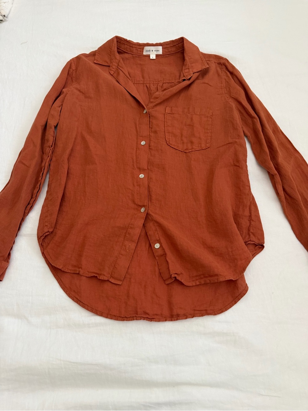 cloth & stone Burnt Orange Lightweight Button-Up Shirt